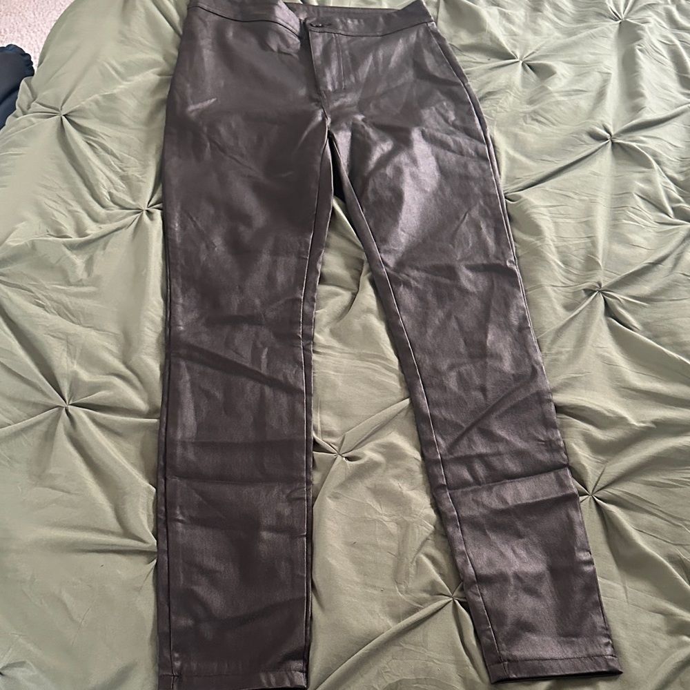 SHEIN Black Faux Leather Jeggings